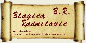Blagica Radmilović vizit kartica